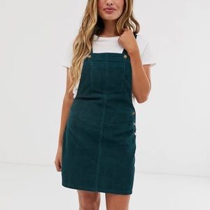 Brave Soul Overall Dress Courdoroy Green L